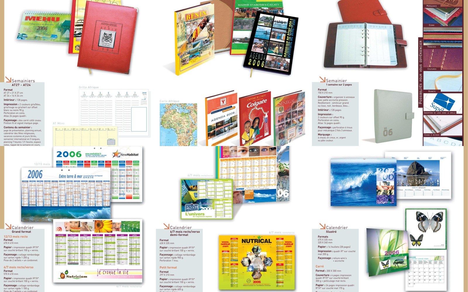 Catalogue TSI d’agendas, organizers et calendriers personnalisés pour l’Afrique