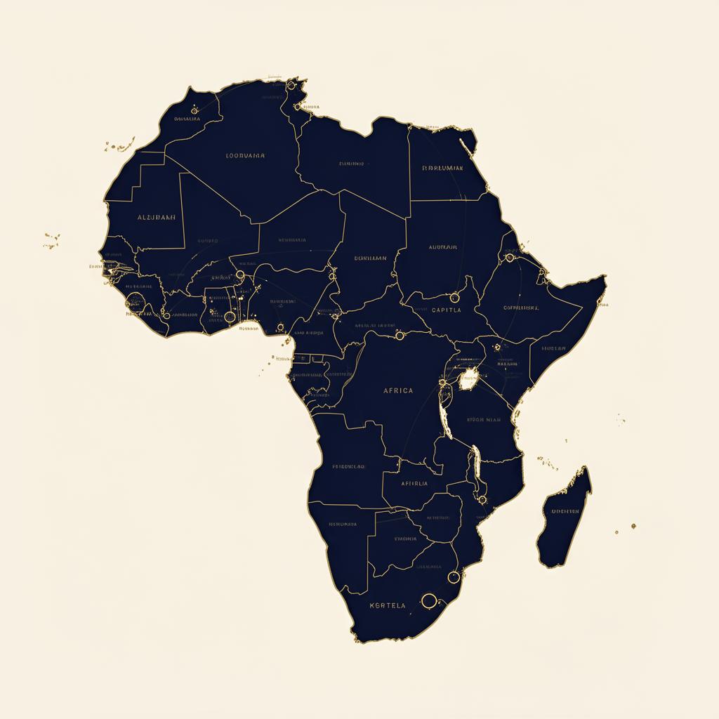 Carte stylisée du continent africain